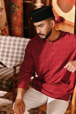 The Akar Kita Men 3/4 Sleeve Kurta - Ruby Harvest