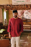 The Akar Kita Men 3/4 Sleeve Kurta - Ruby Harvest