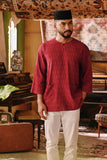 The Akar Kita Men 3/4 Sleeve Kurta - Ruby Harvest