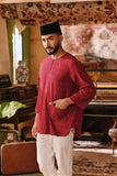 The Akar Kita Men 3/4 Sleeve Kurta - Ruby Harvest