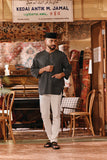 The Akar Kita Men 3/4 Sleeve Kurta - Black Streak