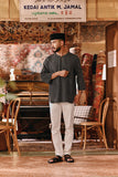 The Akar Kita Men 3/4 Sleeve Kurta - Black Streak