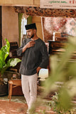 The Akar Kita Men 3/4 Sleeve Kurta - Black Streak