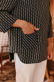 The Akar Kita Men 3/4 Sleeve Kurta - Black Streak