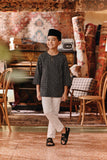 The Akar Kita 3/4 Sleeve Kurta - Black Streak