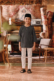 The Akar Kita 3/4 Sleeve Kurta - Black Streak