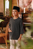 The Akar Kita 3/4 Sleeve Kurta - Black Streak