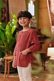 The Akar Kita 3/4 Sleeve Kurta - Nature Scarlet