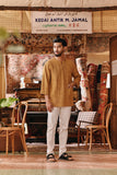 The Akar Kita Men 3/4 Sleeve Kurta - Nature Gold