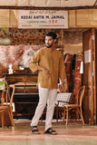 The Akar Kita Men 3/4 Sleeve Kurta - Nature Gold