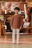 The Akar Kita 3/4 Sleeve Kurta - Brownflux