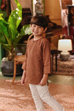 The Akar Kita 3/4 Sleeve Kurta - Brownflux