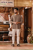 The Akar Kita Men 3/4 Sleeve Kurta - Verdant Grid