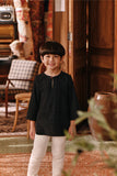 The Akar Kita 3/4 Sleeve Kurta - Black Dash