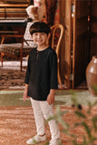 The Akar Kita 3/4 Sleeve Kurta - Black Dash