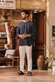 The Akar Kita Men 3/4 Sleeve Kurta - Ocean Streak