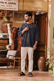 The Akar Kita Men 3/4 Sleeve Kurta - Ocean Streak