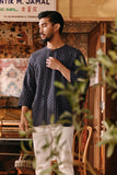 The Akar Kita Men 3/4 Sleeve Kurta - Ocean Streak