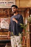 The Akar Kita Men 3/4 Sleeve Kurta - Ocean Streak