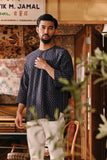 The Akar Kita Men 3/4 Sleeve Kurta - Ocean Streak