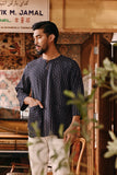 The Akar Kita Men 3/4 Sleeve Kurta - Ocean Streak