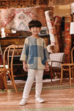 The Akar Kita 3/4 Sleeve Kurta - Blue Square