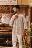 The Akar Kita Men 3/4 Sleeve Kurta - Grain Harvest