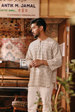 The Akar Kita Men 3/4 Sleeve Kurta - Grain Harvest