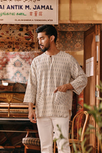 The Akar Kita Men 3/4 Sleeve Kurta - Grain Harvest