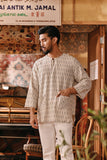 The Akar Kita Men 3/4 Sleeve Kurta - Grain Harvest