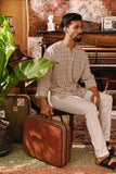 The Akar Kita Men 3/4 Sleeve Kurta - Grain Harvest