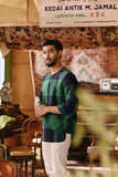 The Akar Kita Men 3/4 Sleeve Kurta - Green Square