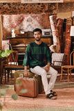 The Akar Kita Men 3/4 Sleeve Kurta - Green Square