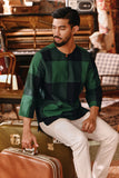 The Akar Kita Men 3/4 Sleeve Kurta - Green Square