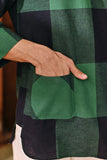 The Akar Kita Men 3/4 Sleeve Kurta - Green Square