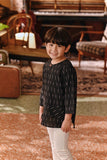 The Akar Kita 3/4 Sleeve Kurta - Black Harvest