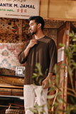 The Akar Kita Men 3/4 Sleeve Kurta - Brown Dash