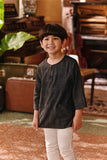 The Akar Kita 3/4 Sleeve Kurta - Nature Black