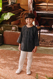 The Akar Kita 3/4 Sleeve Kurta - Nature Black