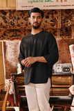 The Akar Kita Men 3/4 Sleeve Kurta - Black Dash