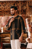 The Akar Kita Men 3/4 Sleeve Kurta - Rustique