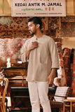 The Akar Kita Men 3/4 Sleeve Kurta - Champagne Dash