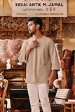 The Akar Kita Men 3/4 Sleeve Kurta - Champagne Dash