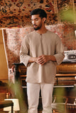 The Akar Kita Men 3/4 Sleeve Kurta - Champagne Dash