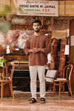 The Akar Kita Men 3/4 Sleeve Kurta - Brownflux