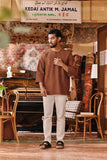 The Akar Kita Men 3/4 Sleeve Kurta - Brownflux