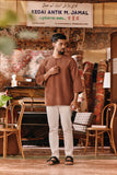 The Akar Kita Men 3/4 Sleeve Kurta - Brownflux