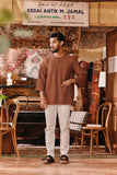 The Akar Kita Men 3/4 Sleeve Kurta - Brownflux