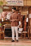 The Akar Kita Men 3/4 Sleeve Kurta - Brownflux