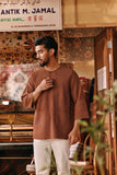 The Akar Kita Men 3/4 Sleeve Kurta - Brownflux